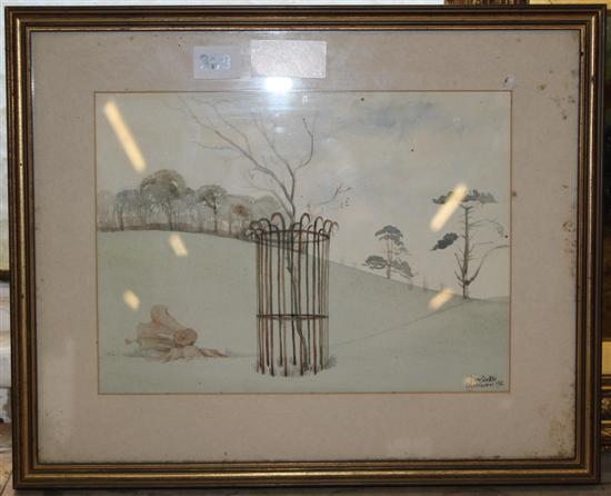 John Skelton, watercolour, Glyndbourne